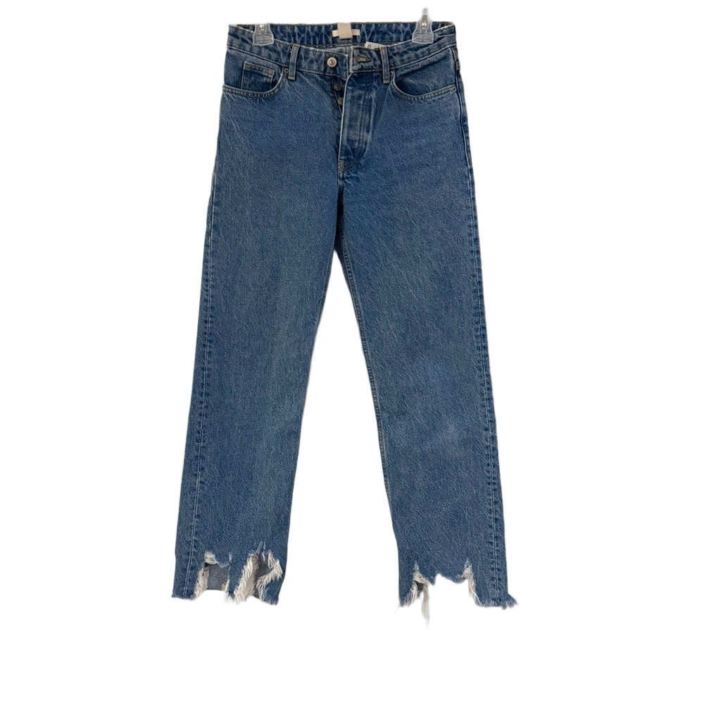 H&M Distressed Blue Straight Leg Jeans